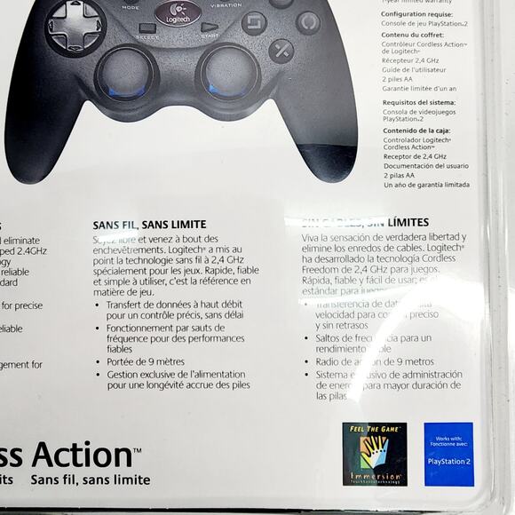 Logitech Play Station 2 PS2 Cordless Action Controller 2.4 GHz NEW SEALED - Picture 8 of 16